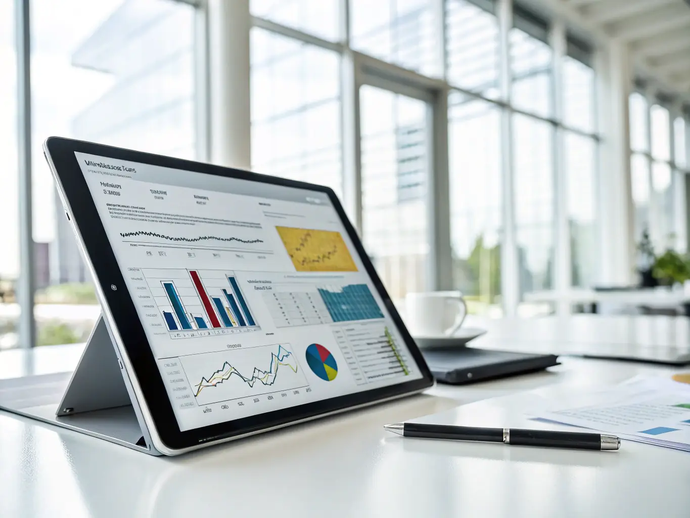 A consultant presenting a financial analysis report to a client, illustrating SteppeConsult's expertise in financial restructuring.