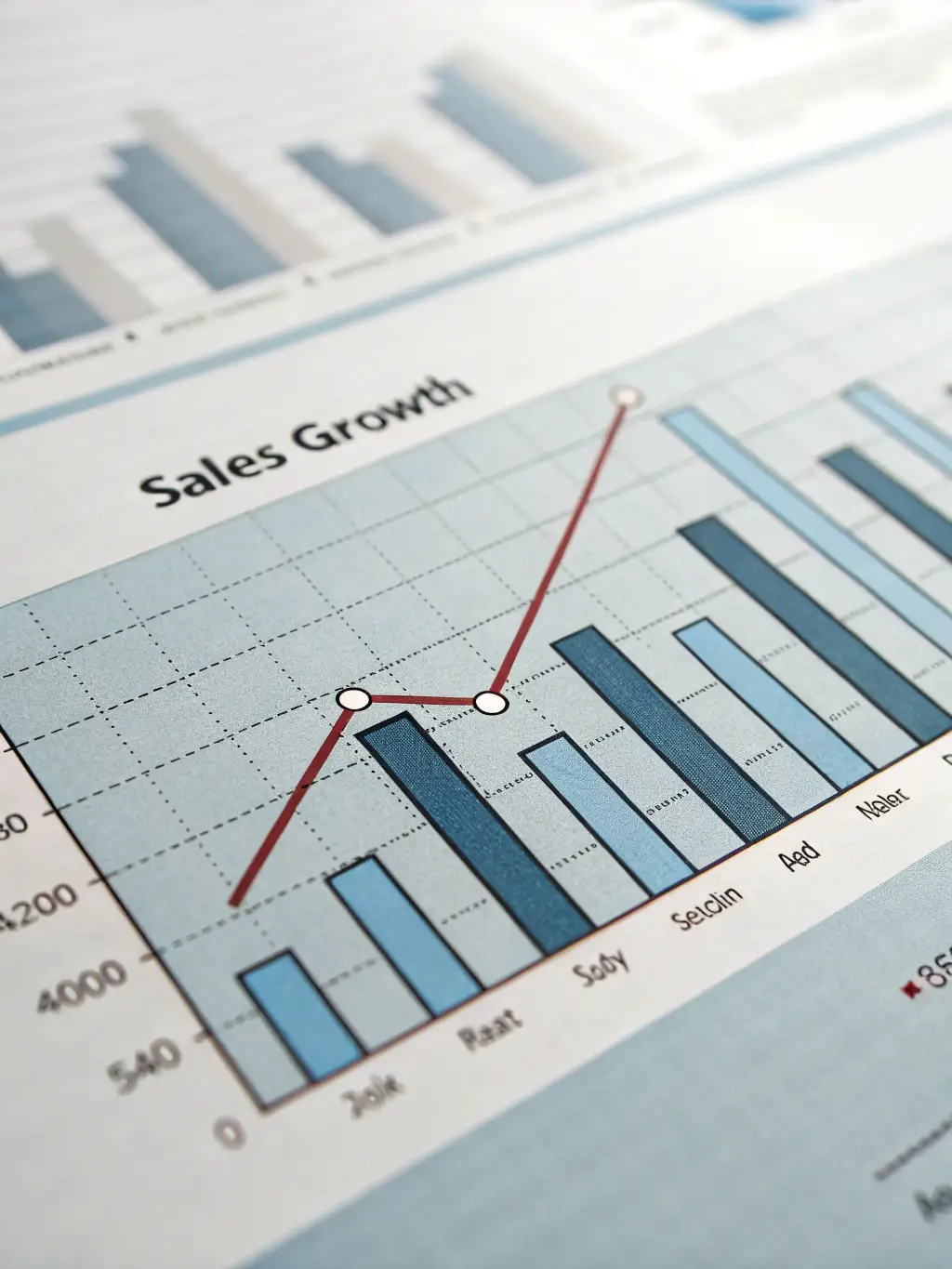 A graph showing upward trends, with arrows indicating growth and improvement, representing business development.